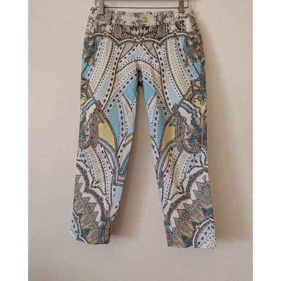 Cache y2k mid rise paisley print capri slacks    Sz 0 - Picture 9 of 9